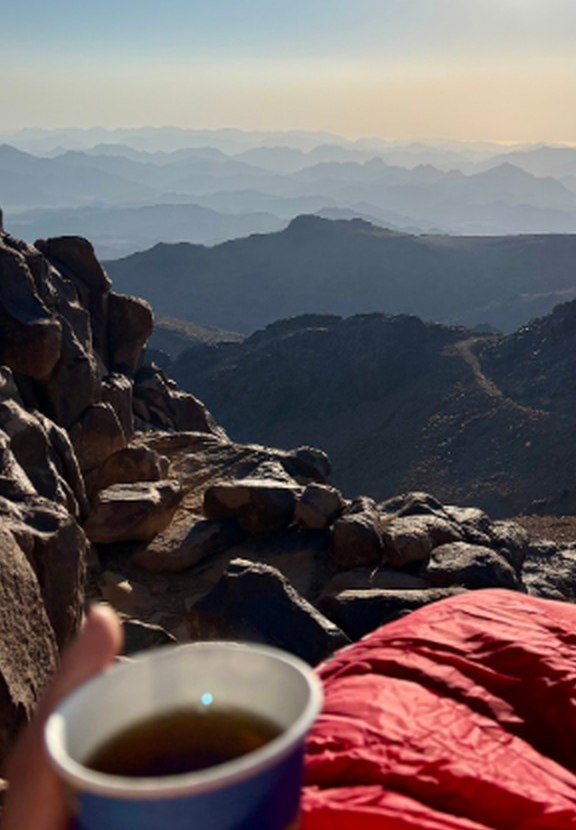 a brew with a view, mid-adventure